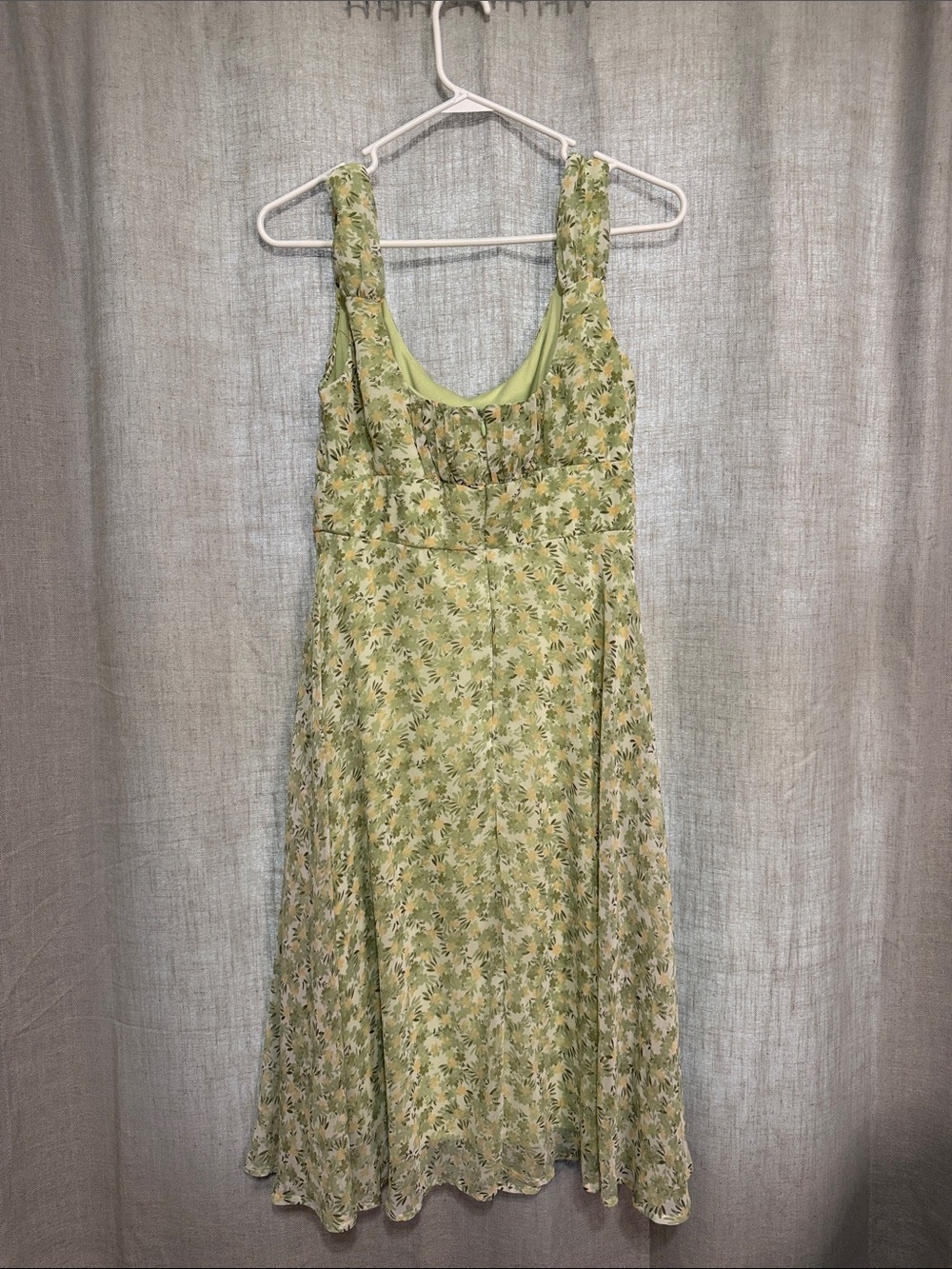 Connected Apparel Vintage Style Green Floral Midi Dress - Picture 5 of 9